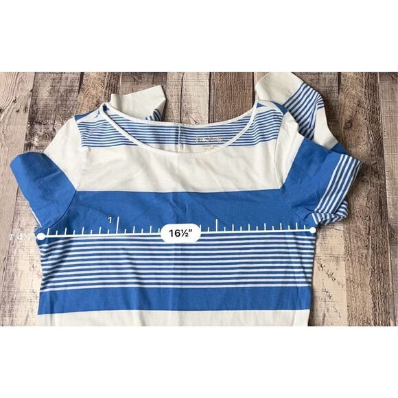 Lilly Pulitzer Marlowe Bay Blue Coconut Stripe Jersey Knit T-shirt Dress sz MEDI - Picture 5 of 13
